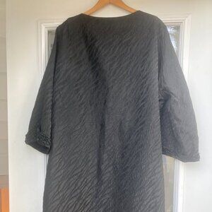 Vtg 1950 black taffeta cape womens opera coat sz Large